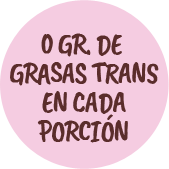 0gr de grasas trans en cada porción